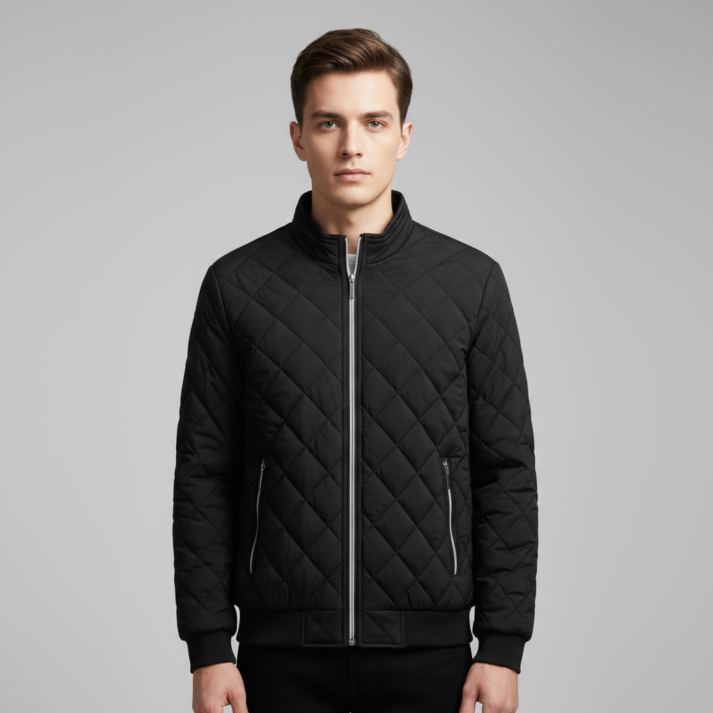 Veste Homme Matelassée en Polaire Zippée