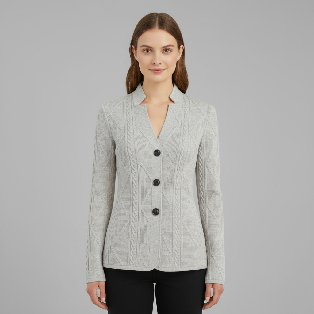 Blazer Femme Maille Texturée Cintré