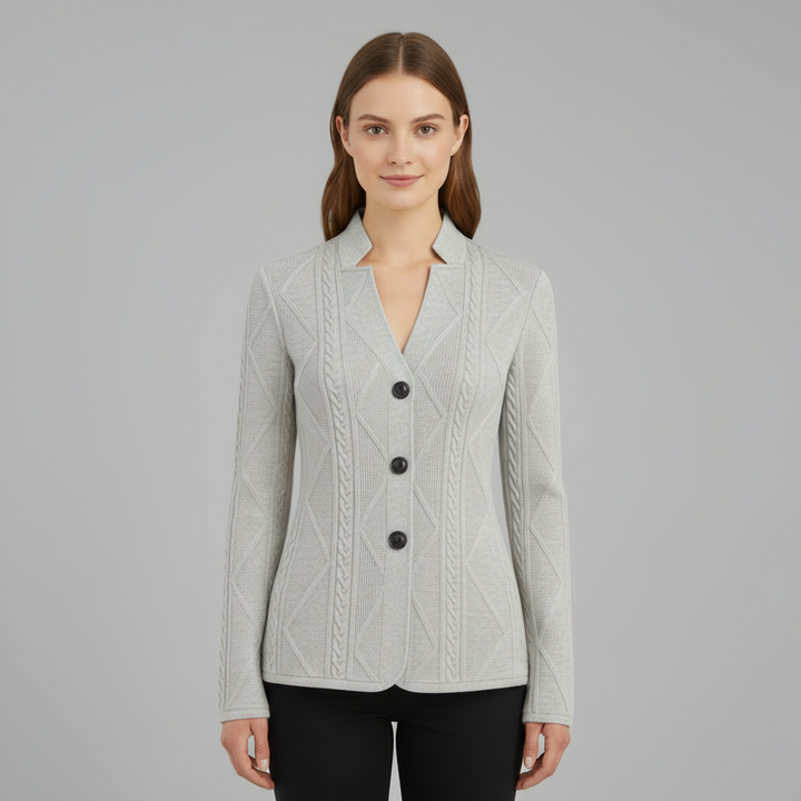 Blazer Femme Maille Texturée Cintré