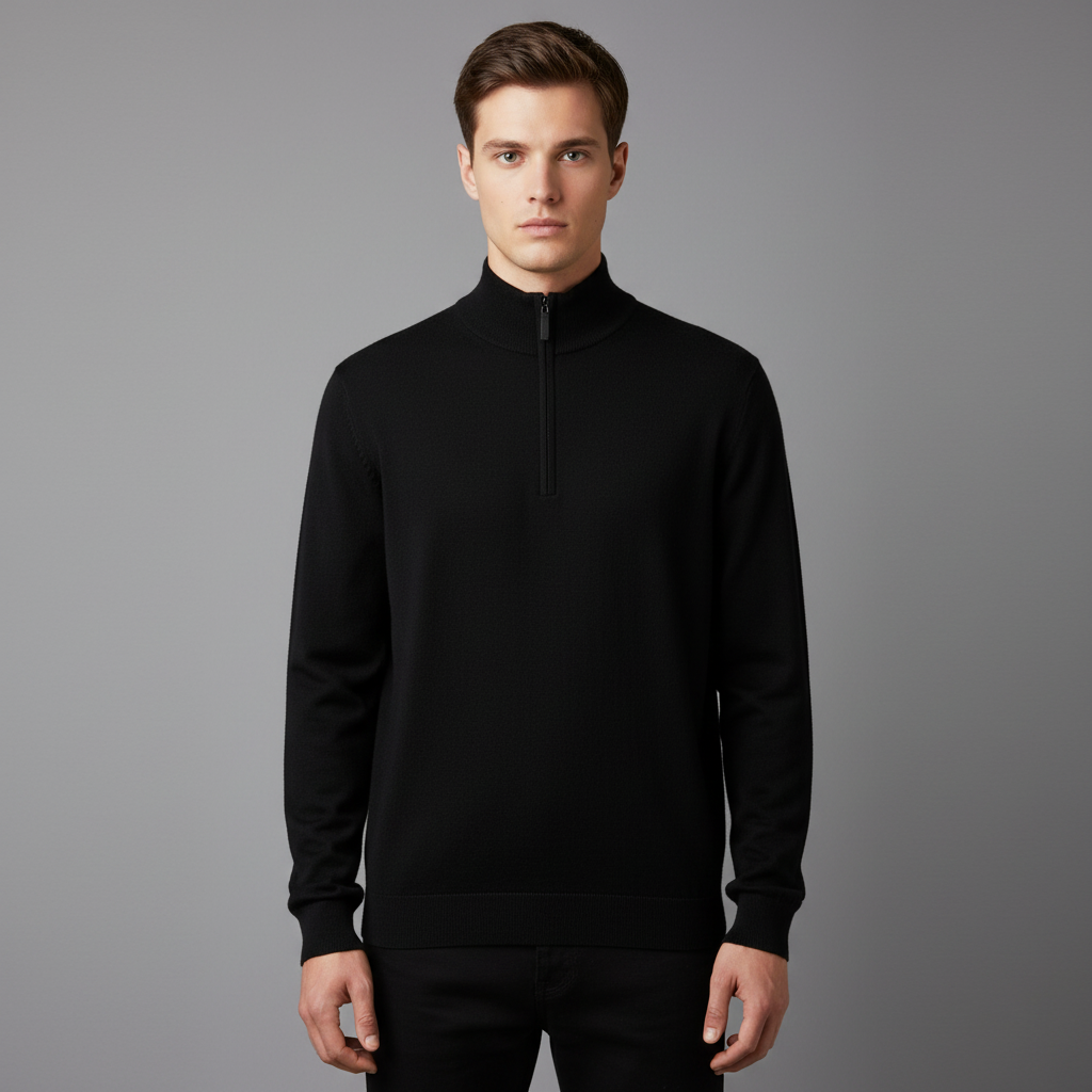Pull Homme Demi-Zip Laine Mérinos