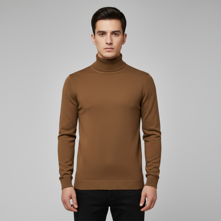 Pull Homme Col Roulé | Maille Côtelée