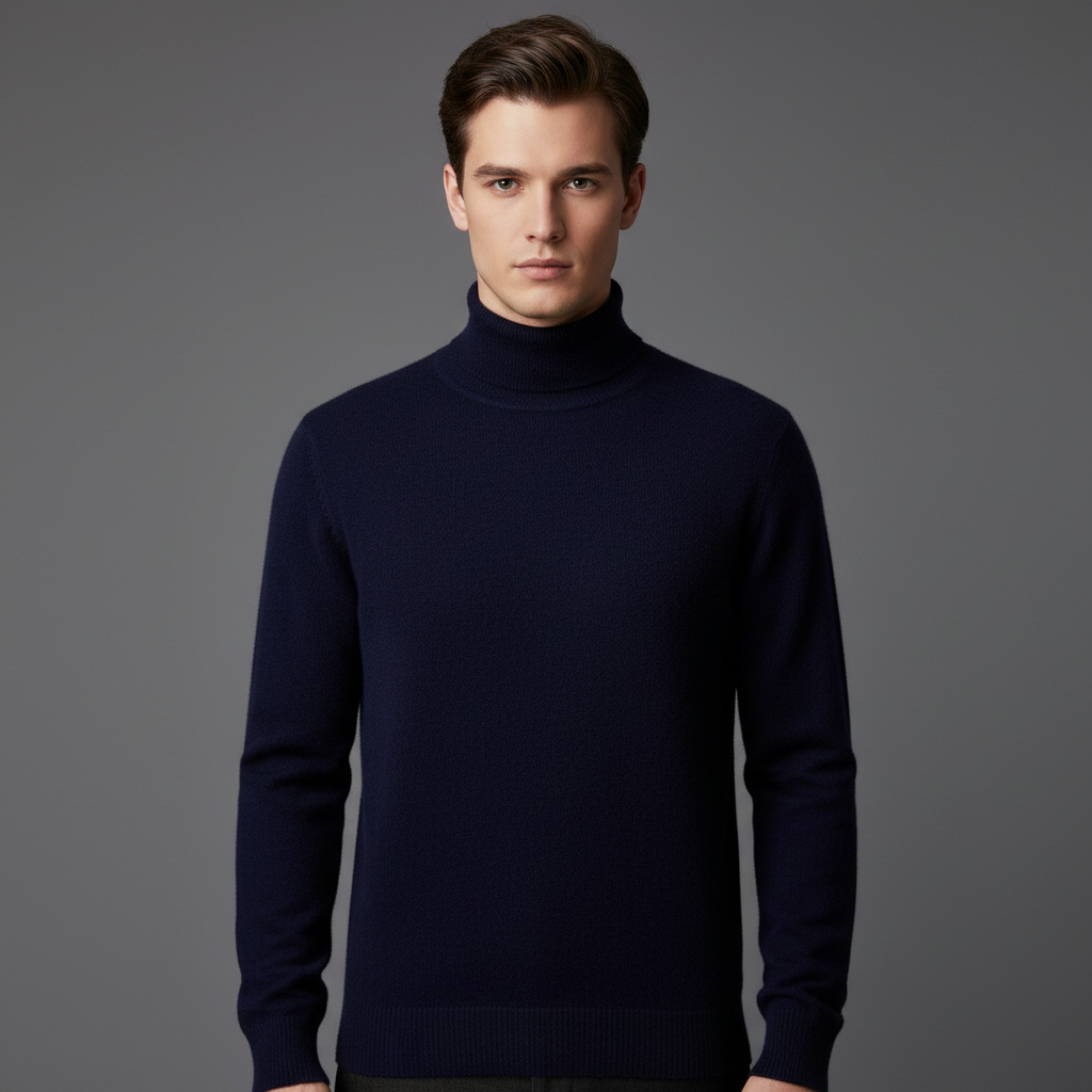 Pull Homme Col Roulé en Laine