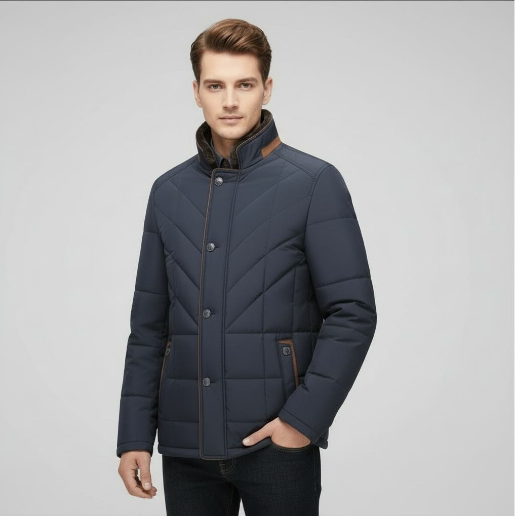 Veste Matelassée Homme Zippée | Col Montant