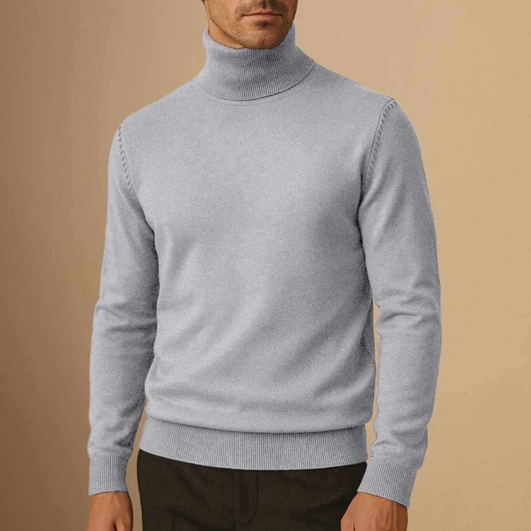 Pull Homme Col Roulé | Maille Côtelée