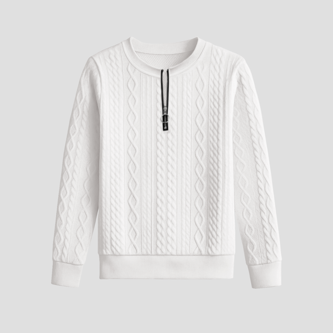 Pull Femme Demi-Zip Col Montant