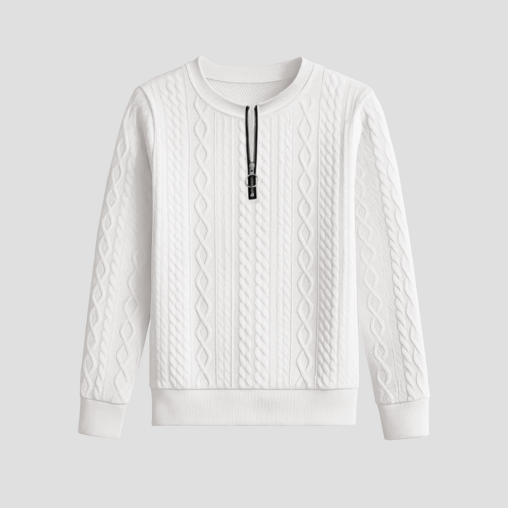 Pull Femme Demi-Zip Col Montant