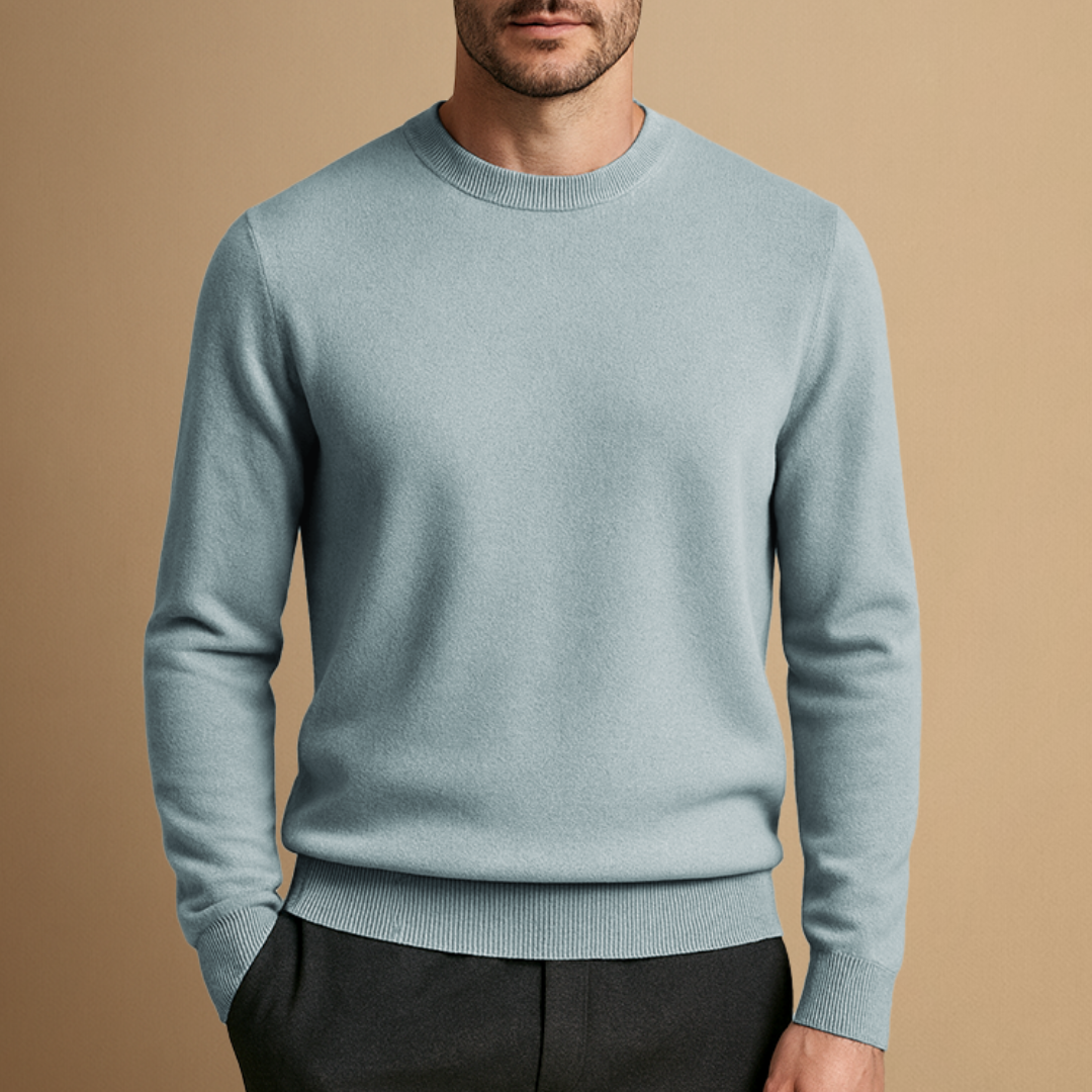 Pull Homme Col Rond Laine Mélangée