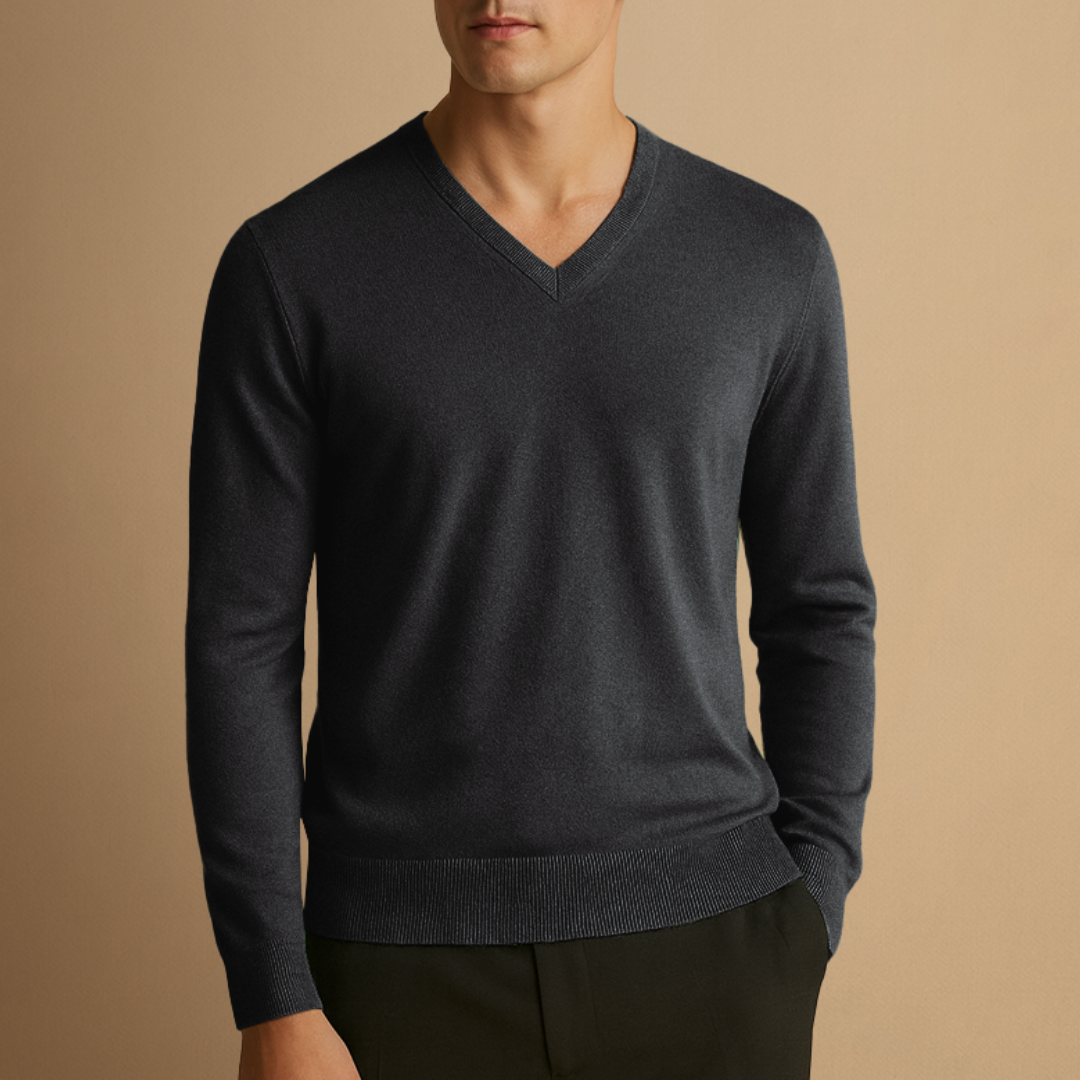 Pull Homme Col V Laine