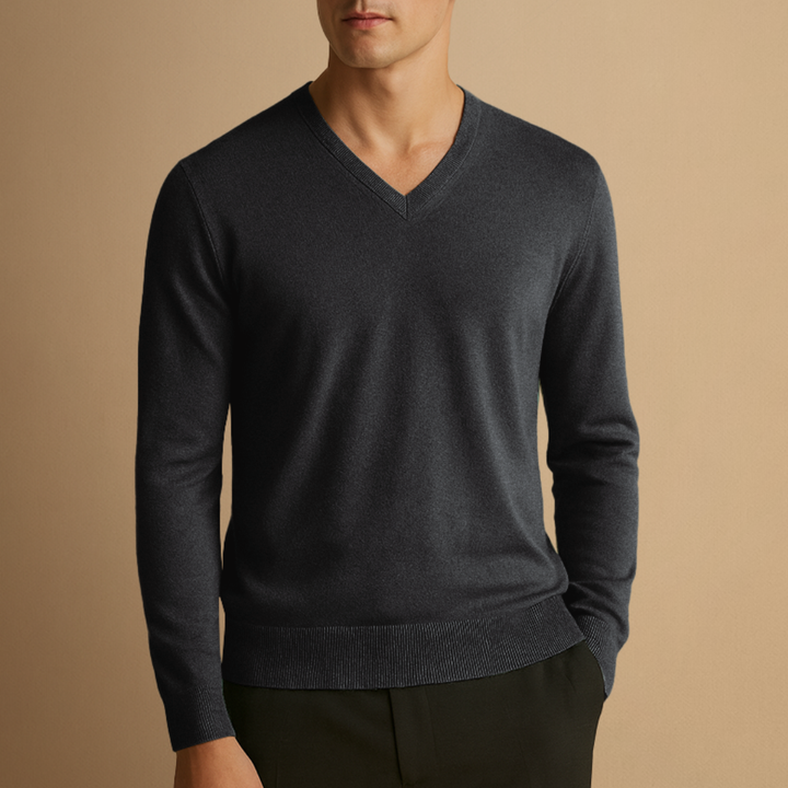 Pull Homme Col V Laine