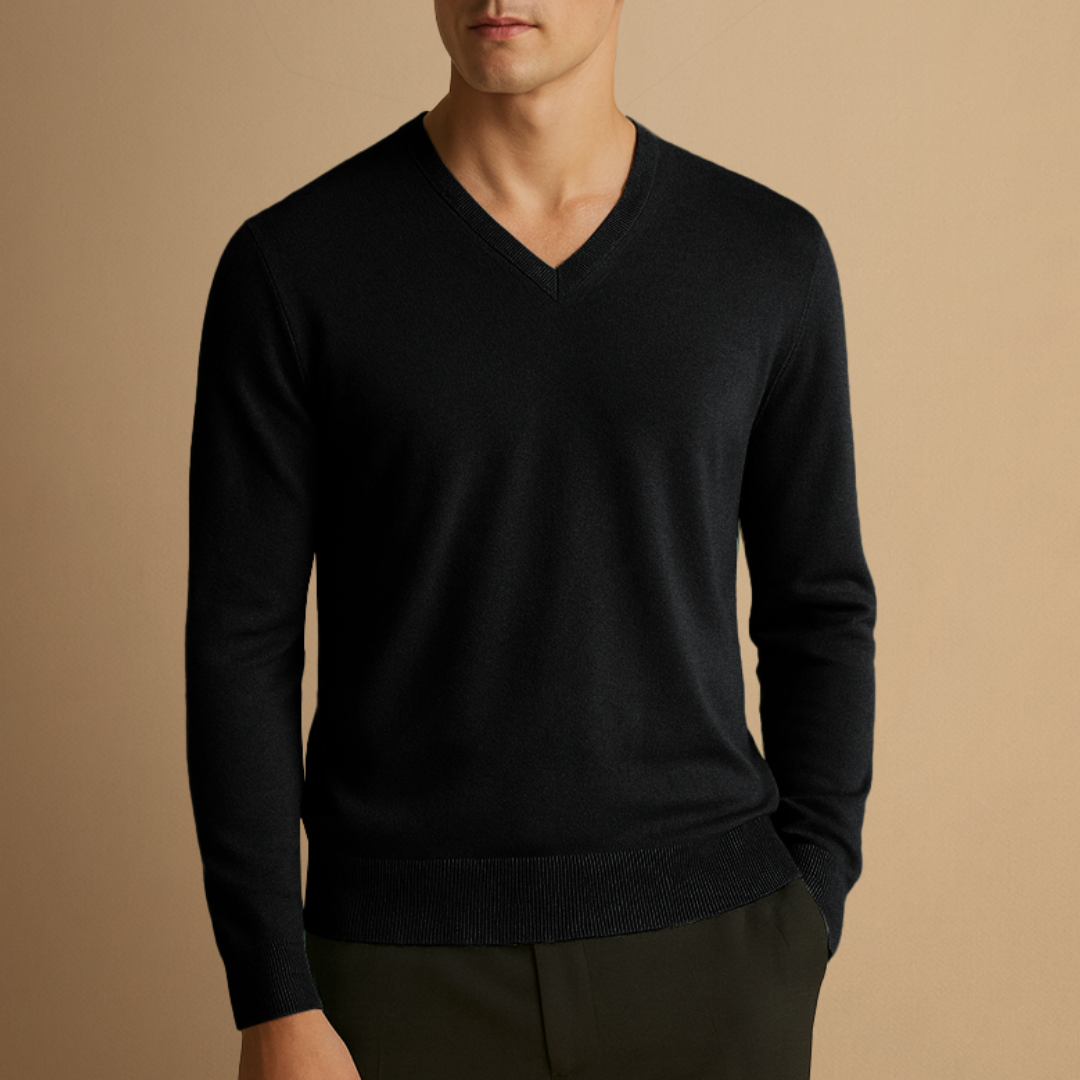 Pull Homme Col V Laine