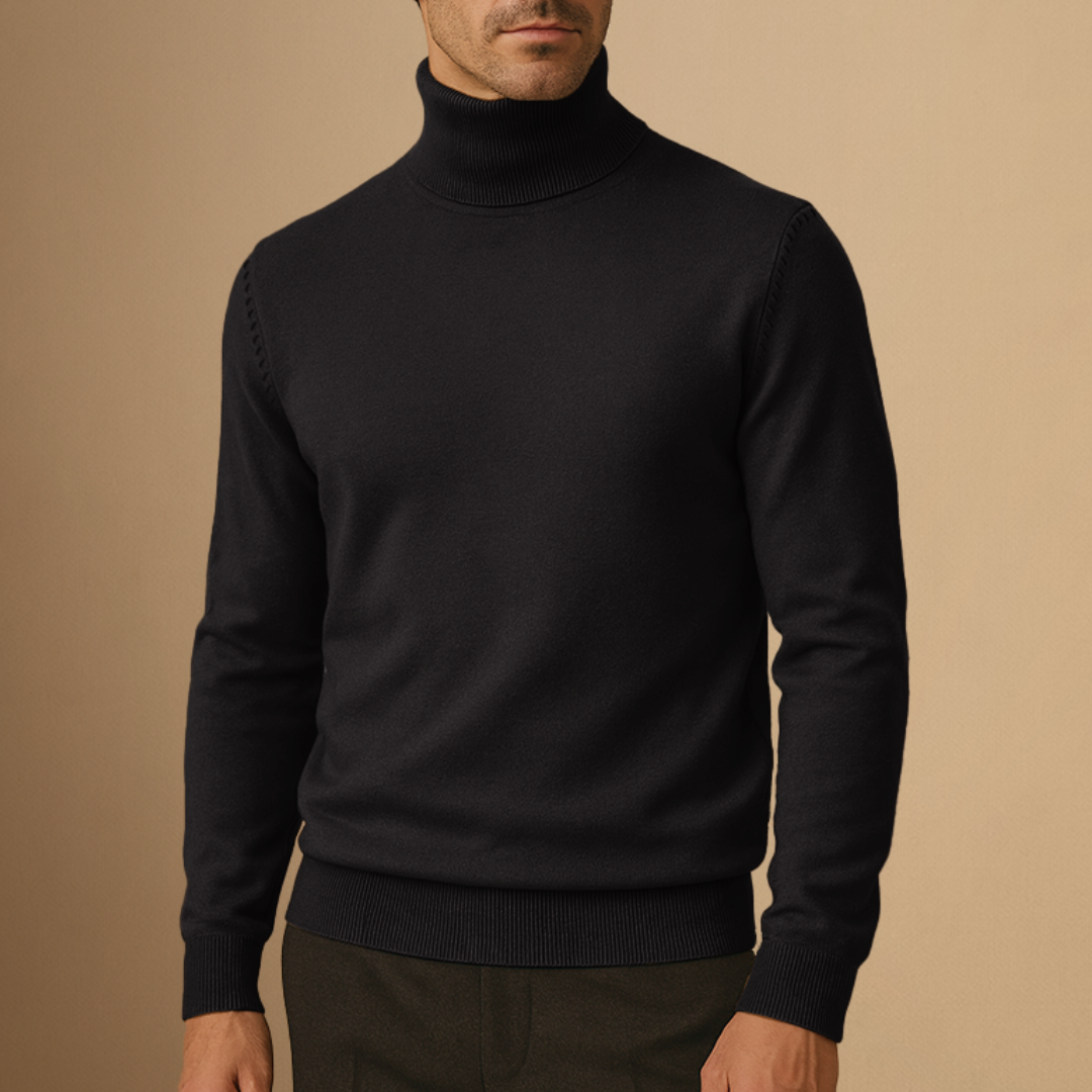 Pull Homme Col Roulé | Maille Côtelée