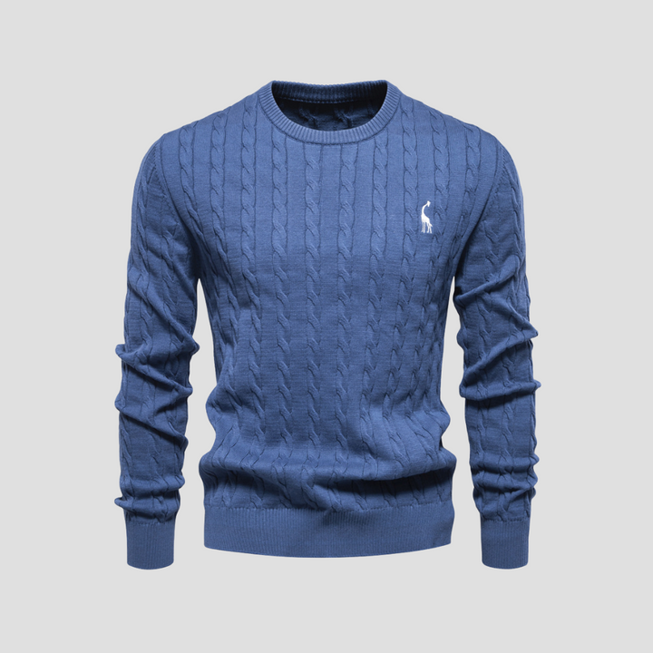 Pull Homme Col Rond Torsadé Coton Mélangé