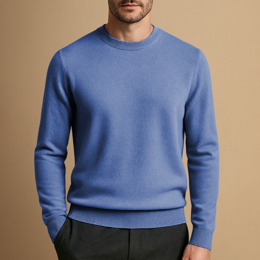 Pull Homme Col Rond Laine Mélangée
