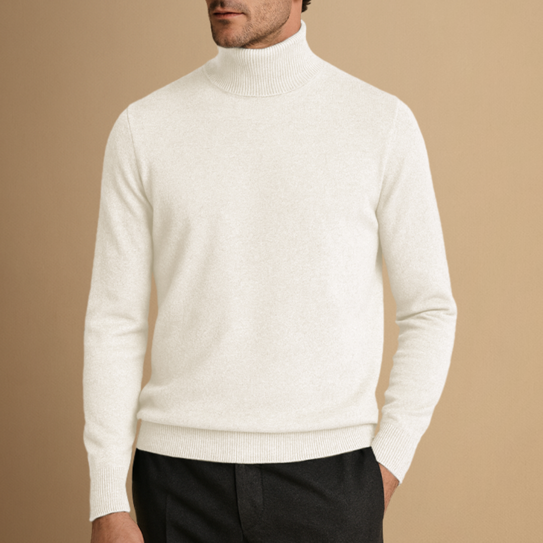 Pull Homme Col Roulé Tricoté