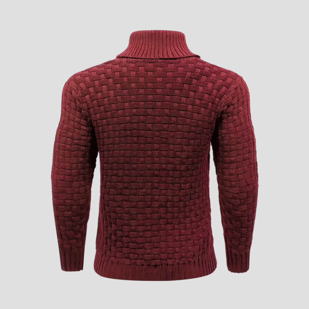 Pull Homme Col Boutonné en Maille