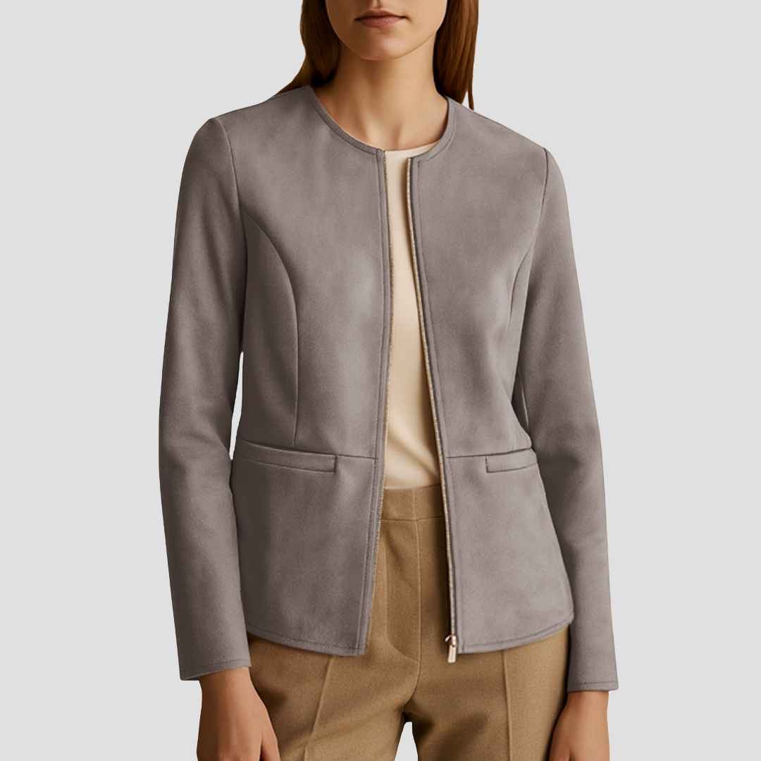 Veste Femme Suédée Zippée
