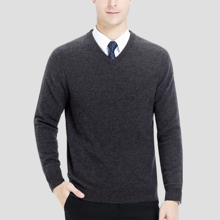 Pull Homme Col V Tricoté