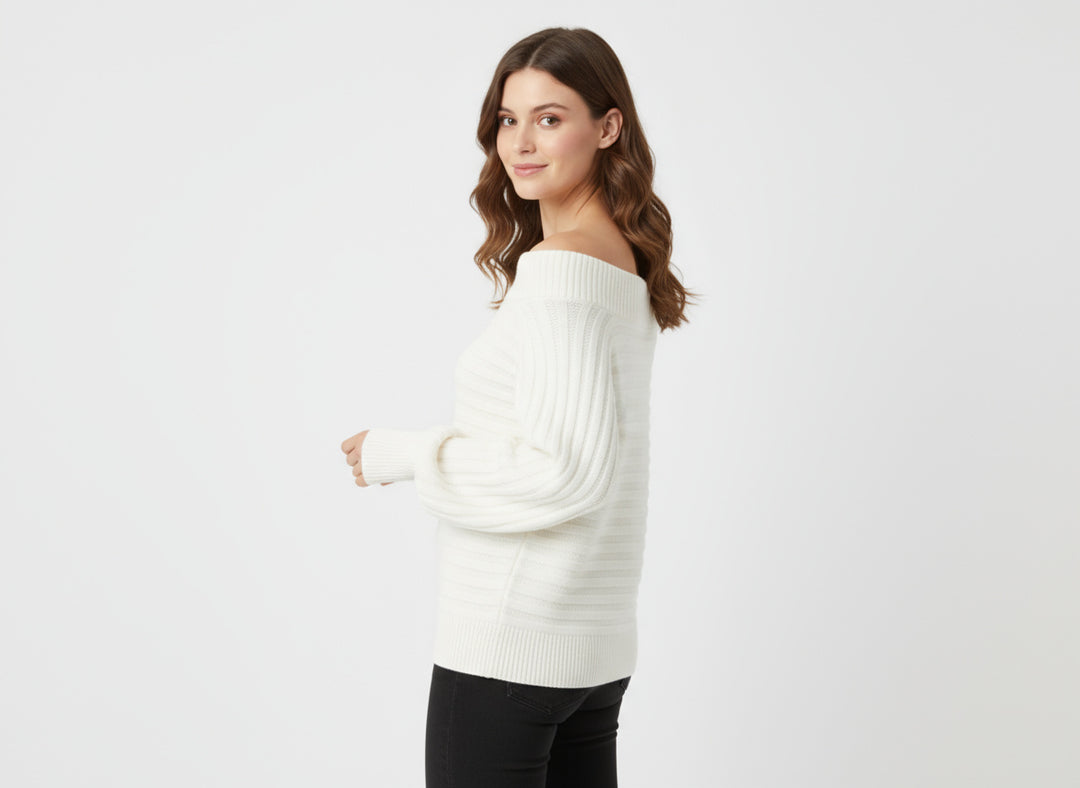 Pull Femme Épaules Dénudées en Maille