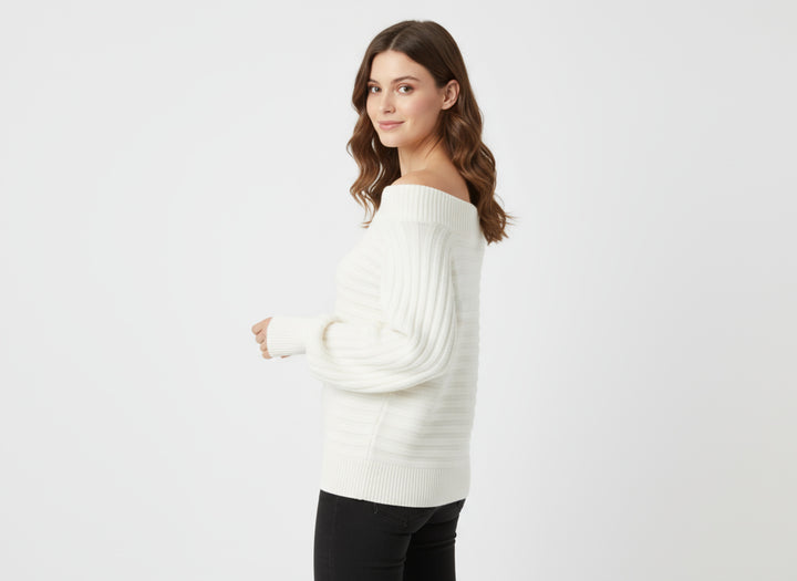 Pull Femme Épaules Dénudées en Maille
