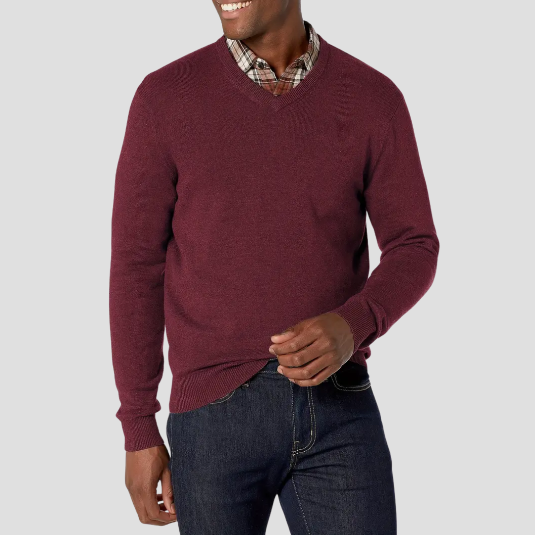 Pull Homme Col V Tricoté