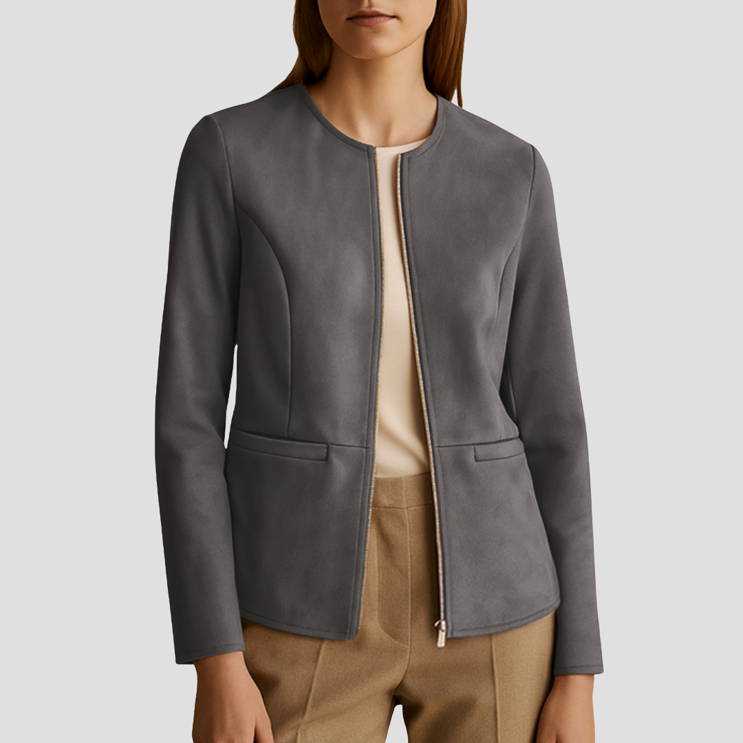 Veste Femme Suédée Zippée