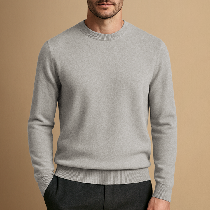 Pull Homme Col Rond Laine Mélangée