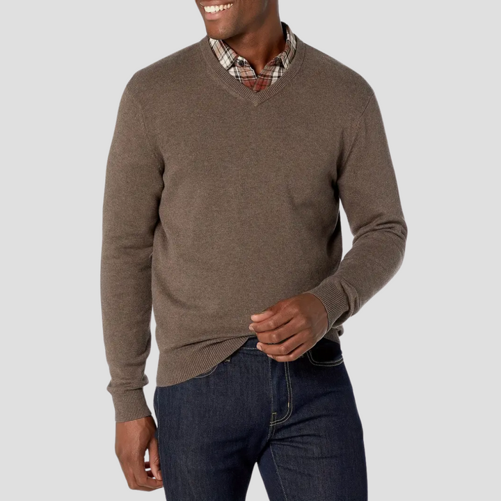 Pull Homme Col V Tricoté