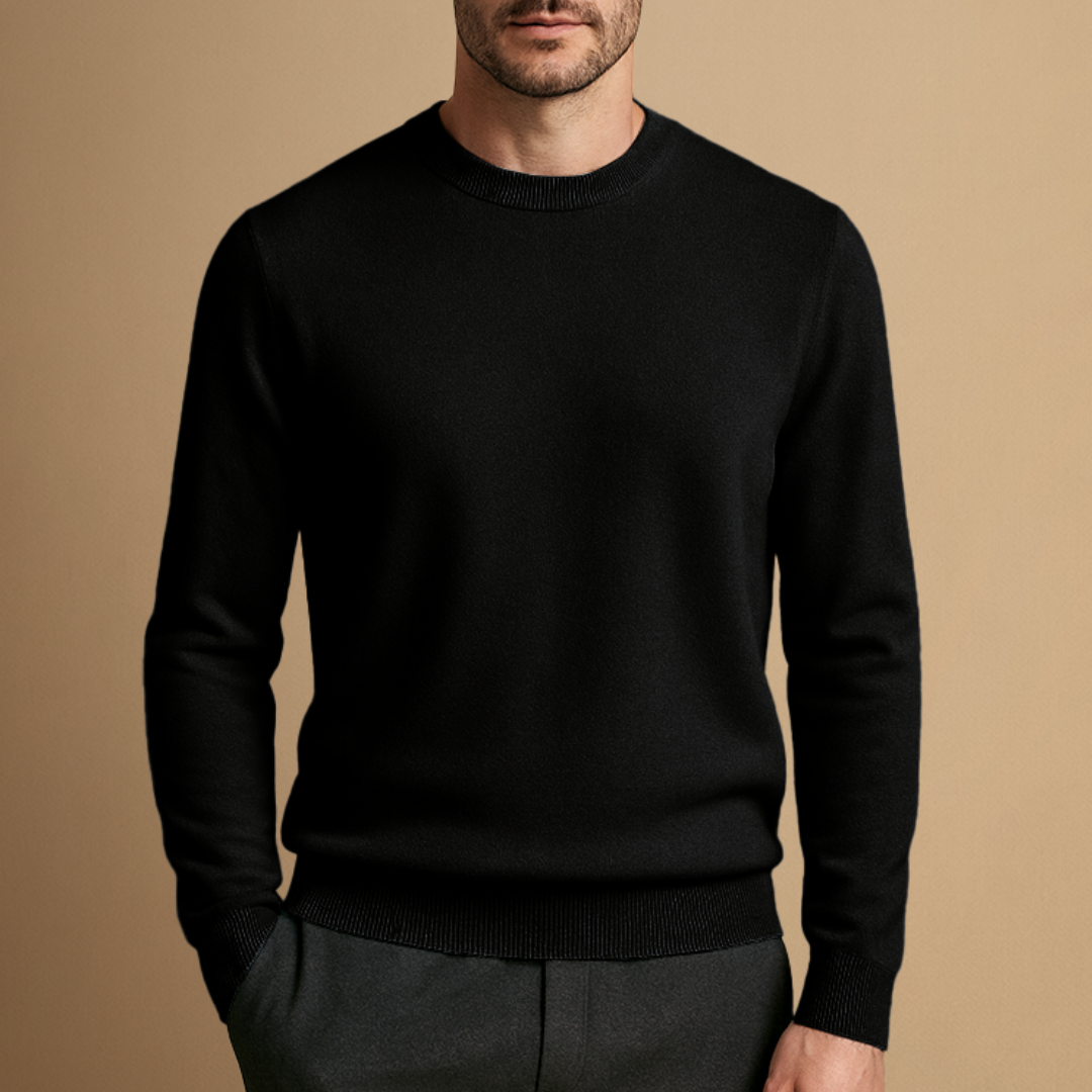 Pull Homme Col Rond Laine Mélangée