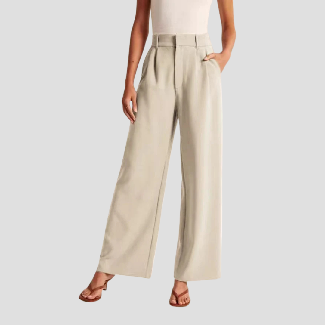 Pantalon Large Femme Taille Haute