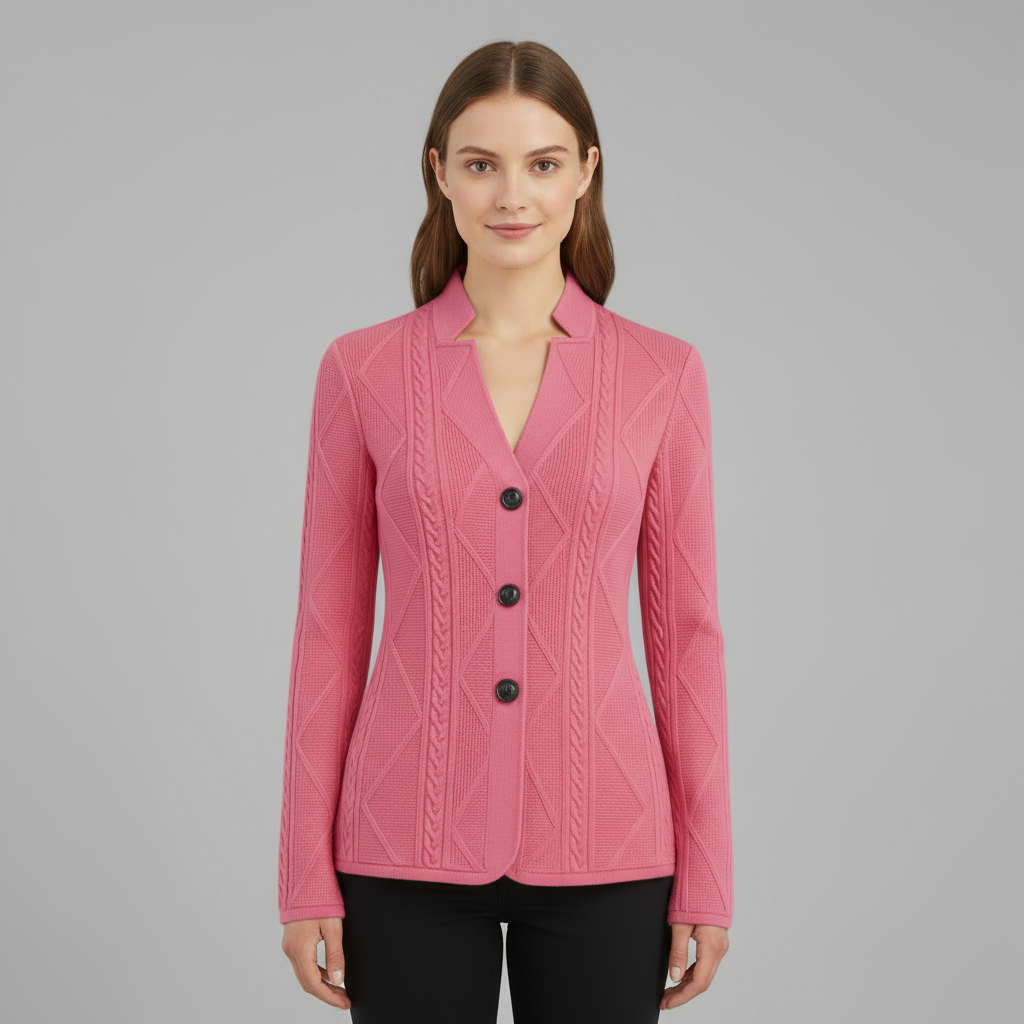 Blazer Femme Maille Texturée Cintré