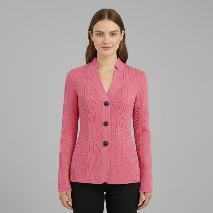 Blazer Femme Maille Texturée Cintré