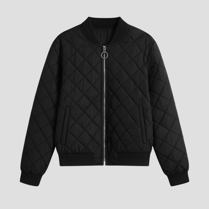 Bomber Femme Matelassé Noir