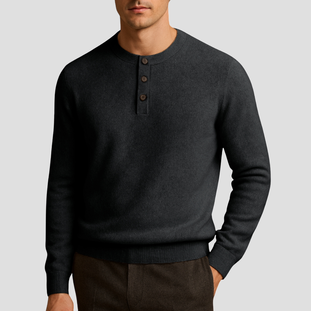Pull Henley Homme en Cachemire