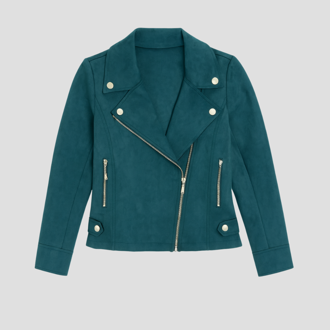 Veste Biker Femme Zip Asymétrique