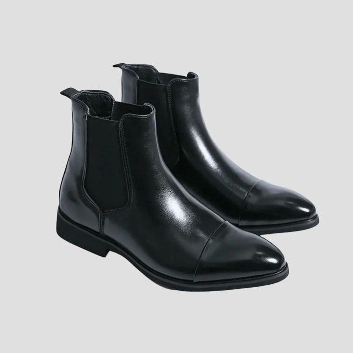 Bottines Chelsea Homme Cuir Noir