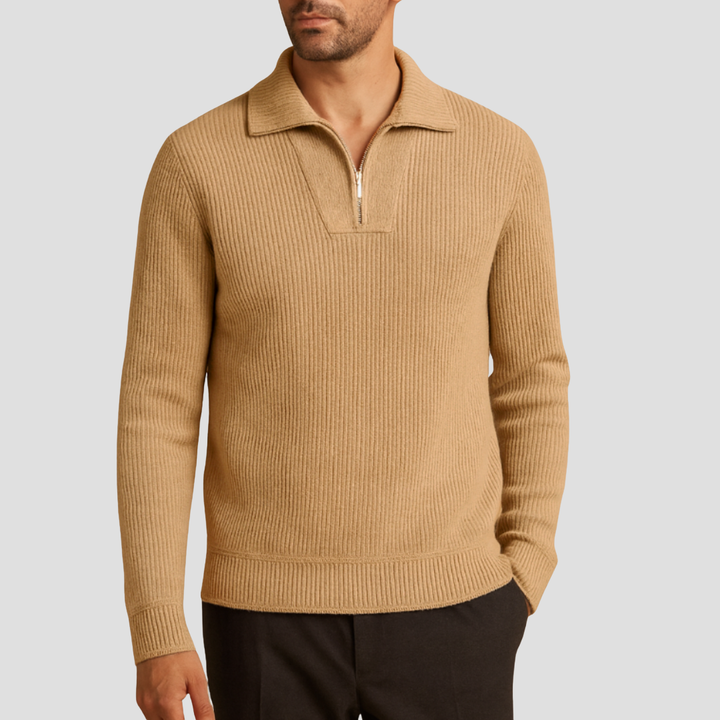 Pull Homme Col Ouvert Maille Fine
