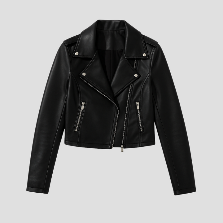 Veste Biker Femme Zippée | Col à Revers