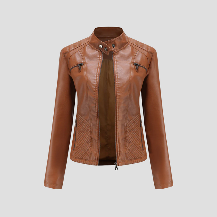 Veste Femme Cuir Cintrée Zippée