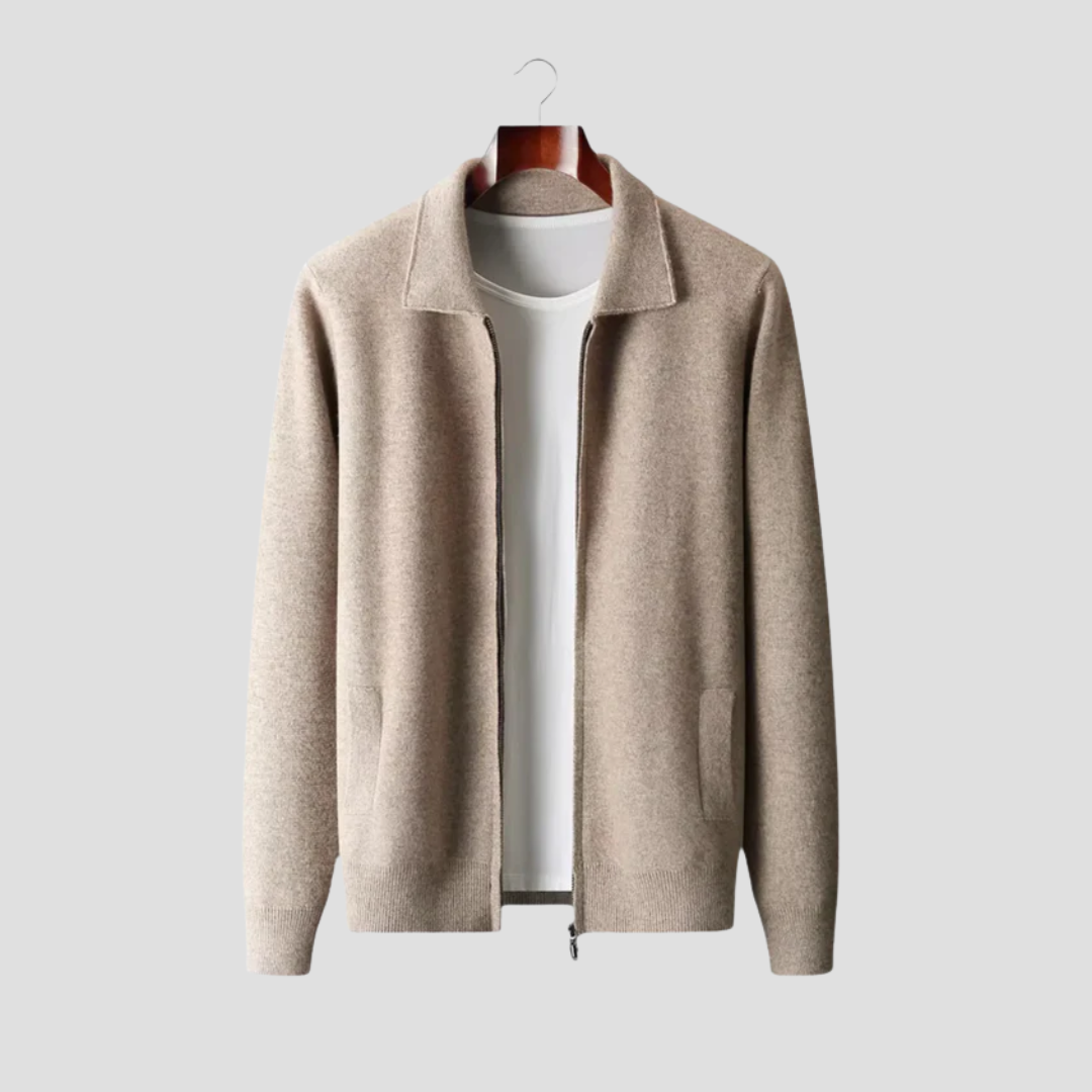 Cardigan Homme Laine Zippé