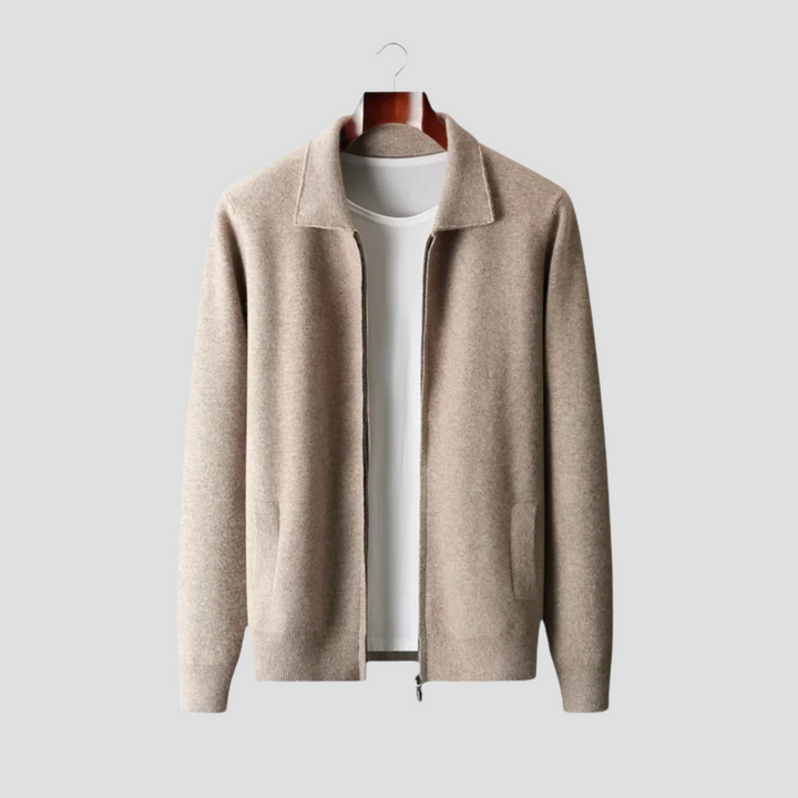 Cardigan Homme Laine Zippé