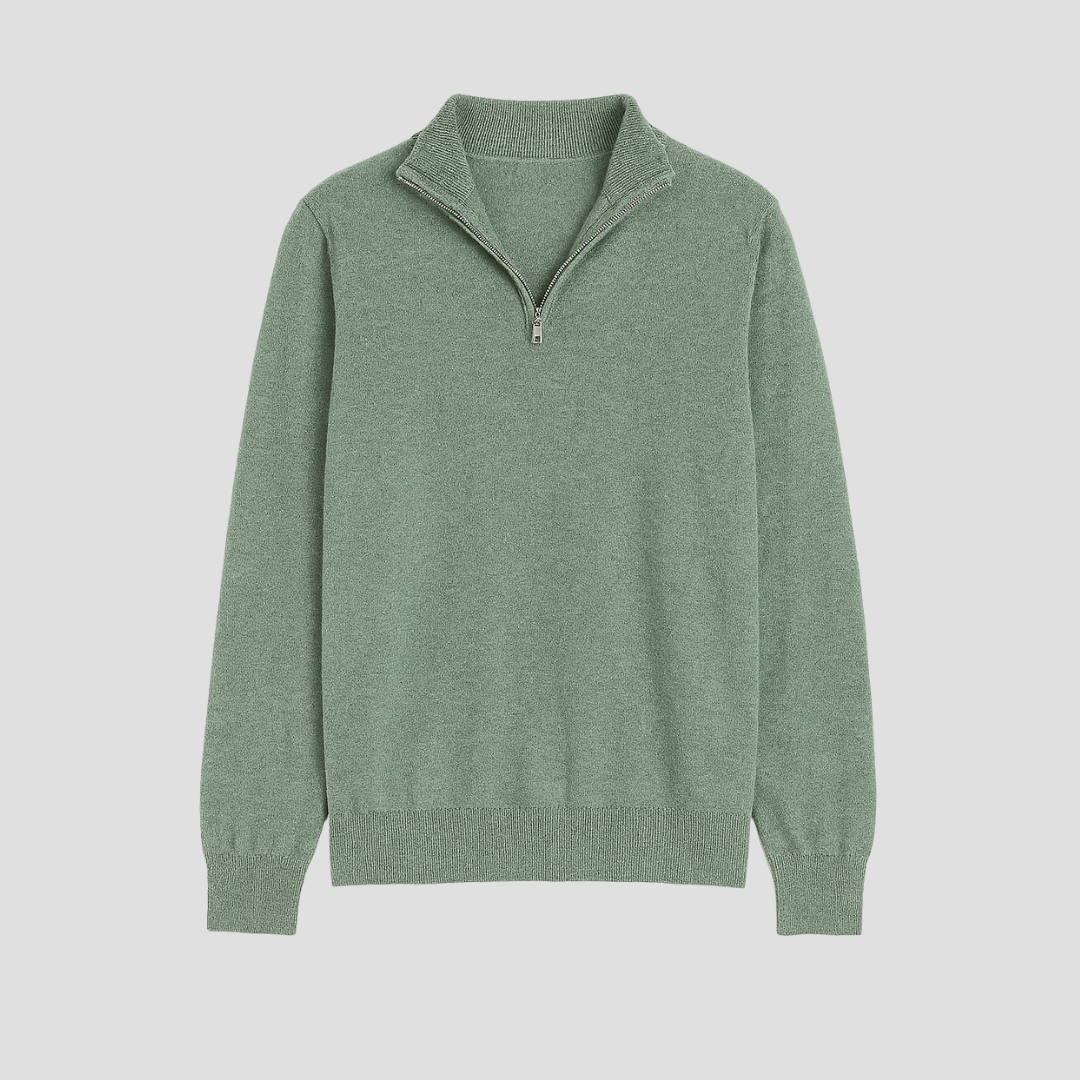 Pull Homme Demi-Zip Coupe Ajustée