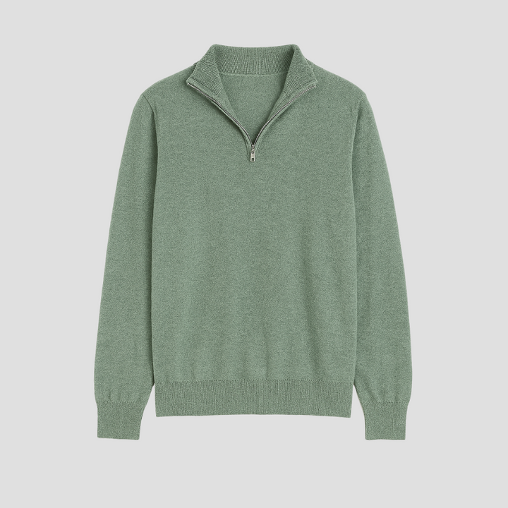 Pull Homme Demi-Zip Coupe Ajustée