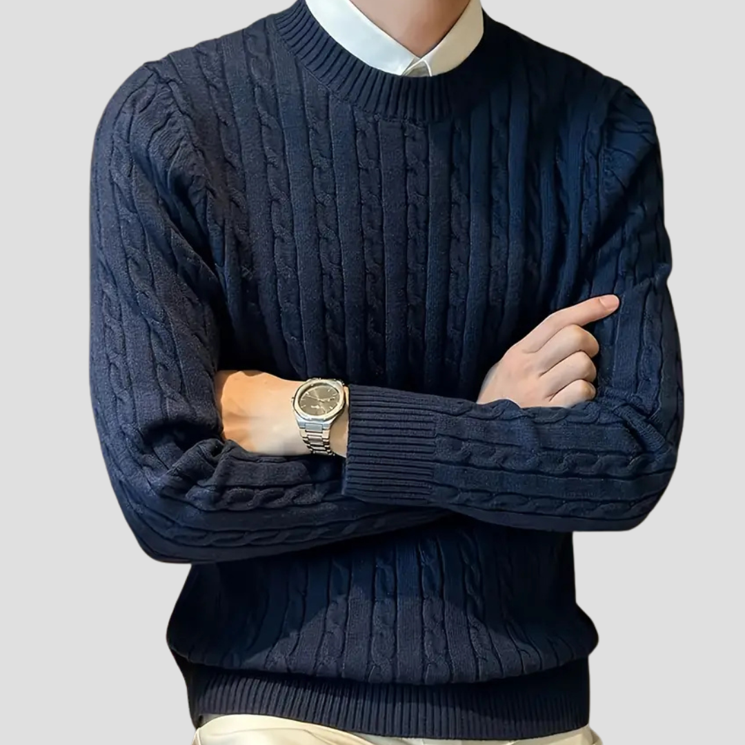 Pull Homme Maille Torsadée | Col Rond