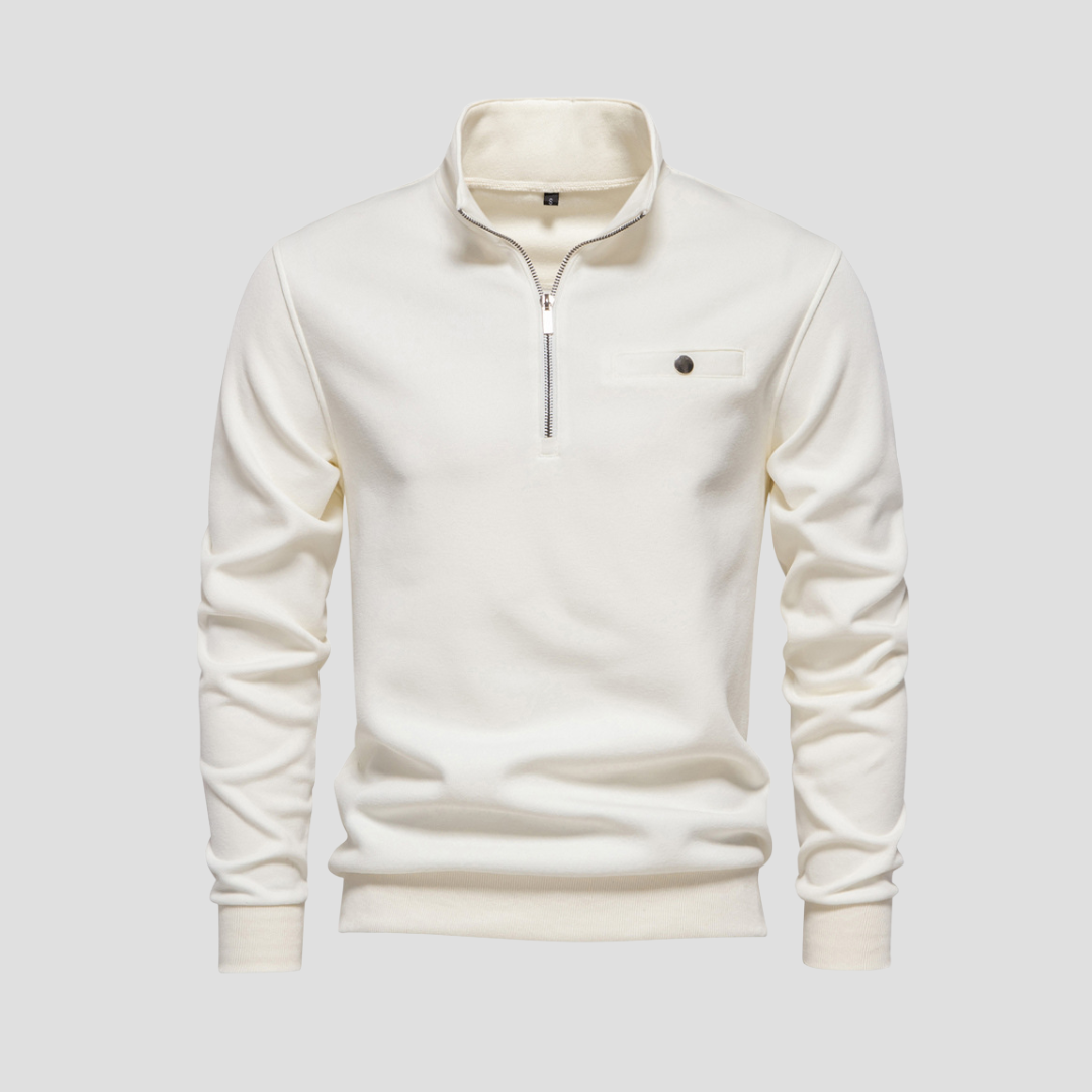 Pull Homme Demi-Zip Col Montant