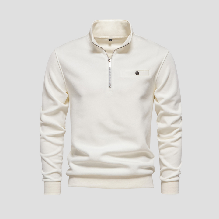Pull Homme Demi-Zip Col Montant