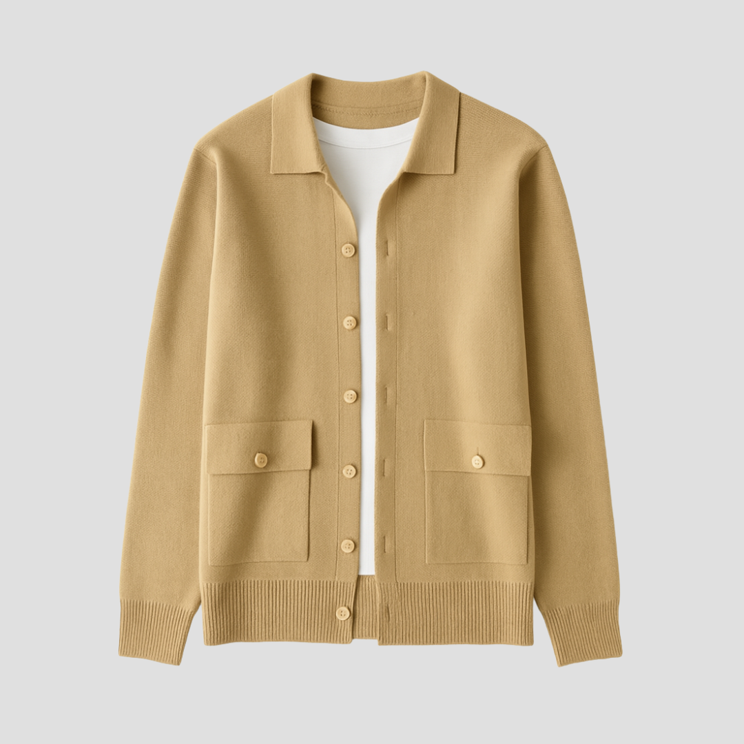 Cardigan Homme Boutonné Laine Mélangée