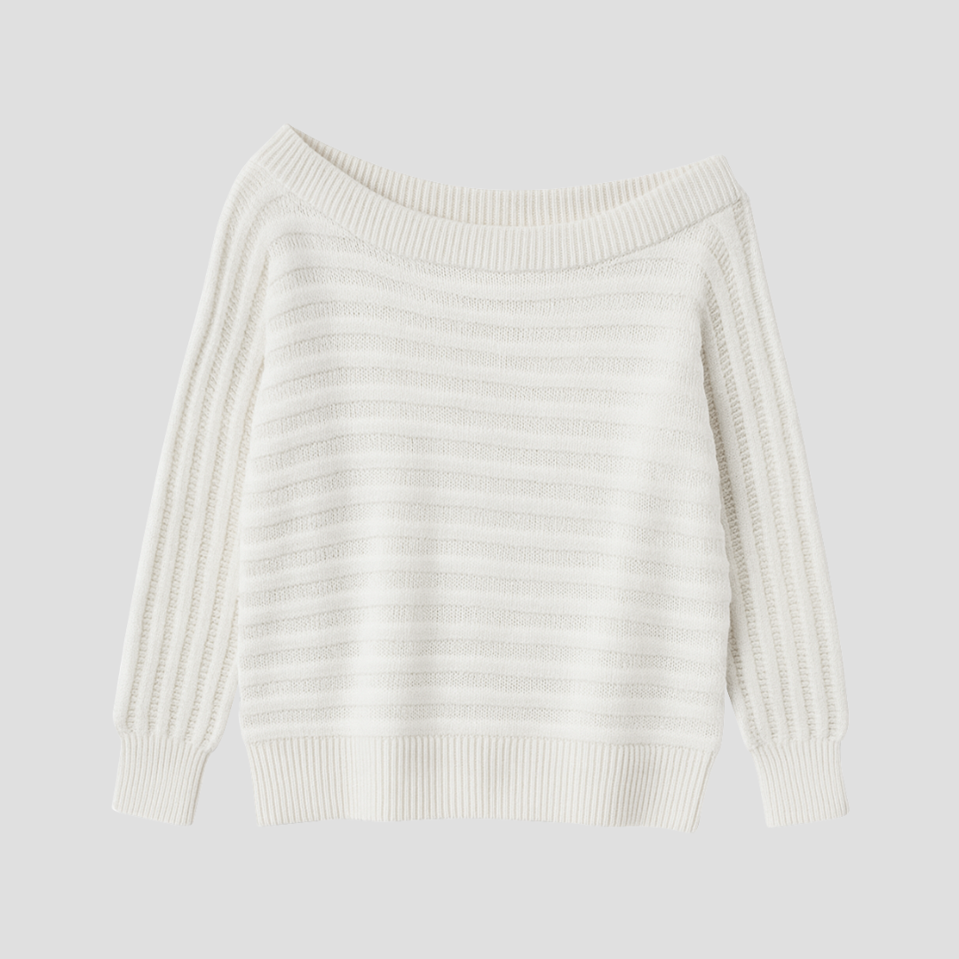 Pull Femme Épaules Dénudées Rayé