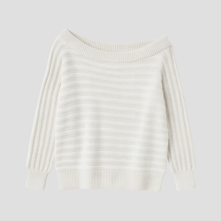 Pull Femme Épaules Dénudées Rayé