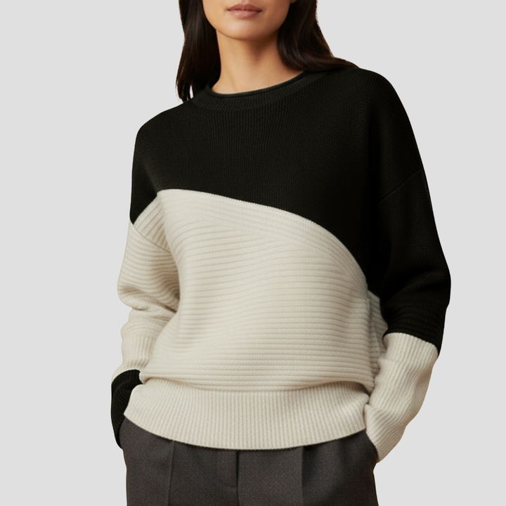 Pull Femme Bicolore en Maille