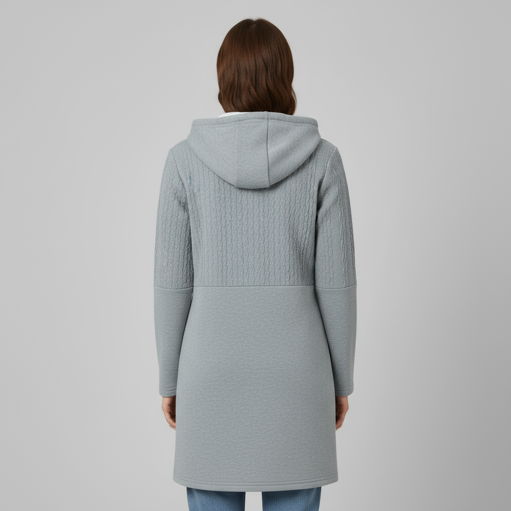 Cardigan Femme à Capuche Zippé | Maille Texturée